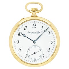 International Watch Company Gold-Taschenuhr mit offenem Zifferblatt C1920er Jahre