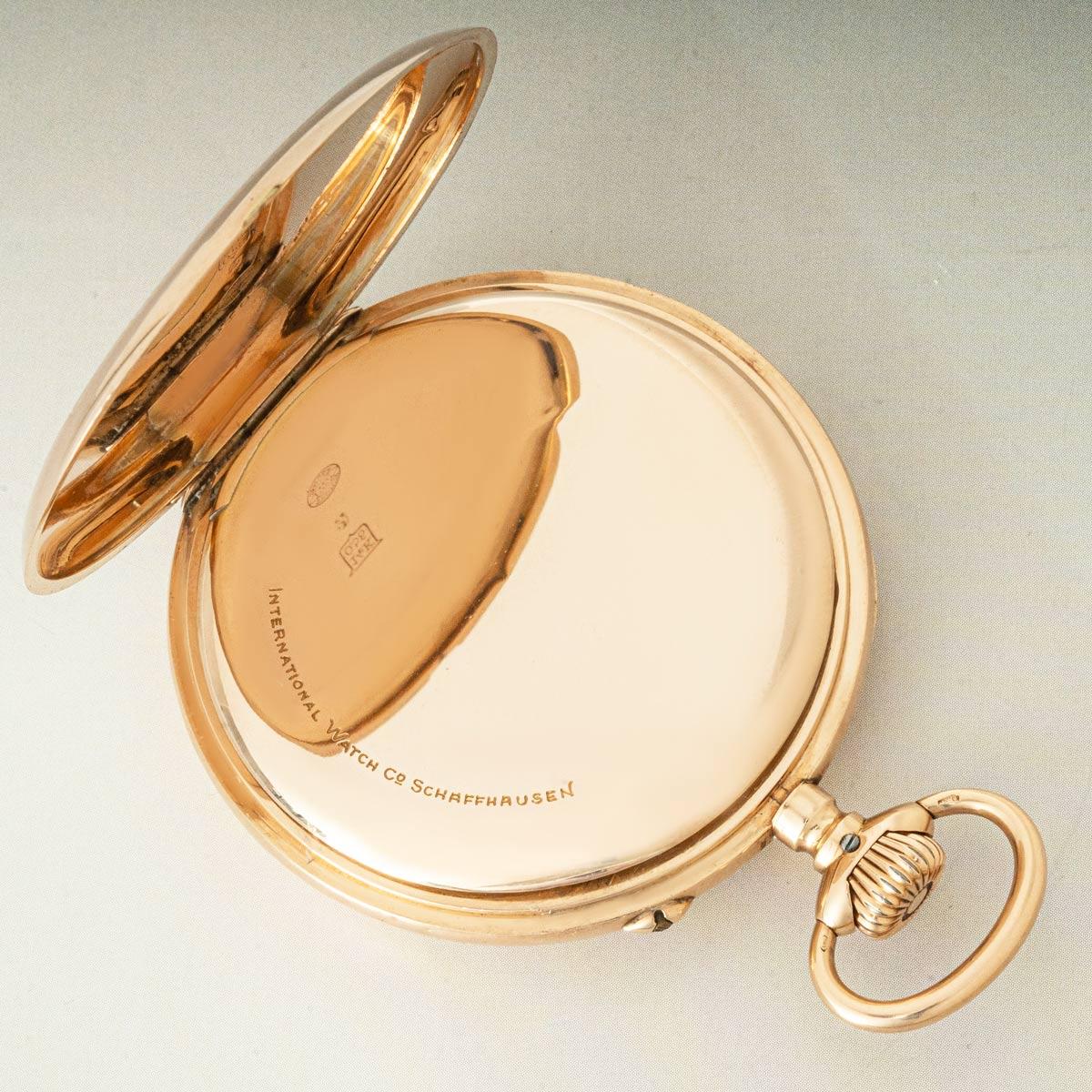 Men's International Watch Company Rose Gold Keyless Lever Open Face Pocket Watch C1920 For Sale
