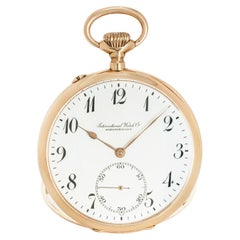 International Watch Company Roségold Schlüssellose Klapp-Taschenuhr mit offenem Zifferblatt C1920