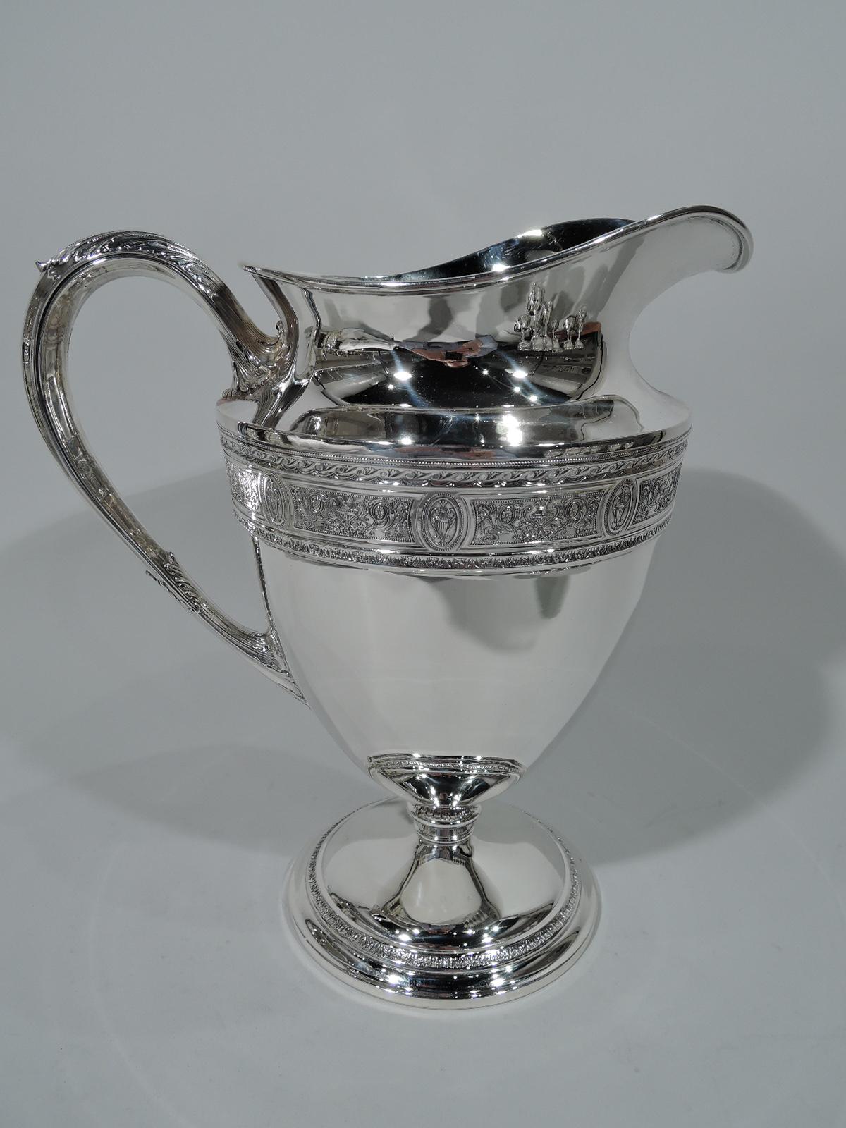 Neoclassical Revival International Wedgwood Sterling Silver Set with Pitcher & 12 Goblets