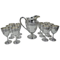 International Wedgwood Sterling Silver Set with Pitcher & 12 Goblets