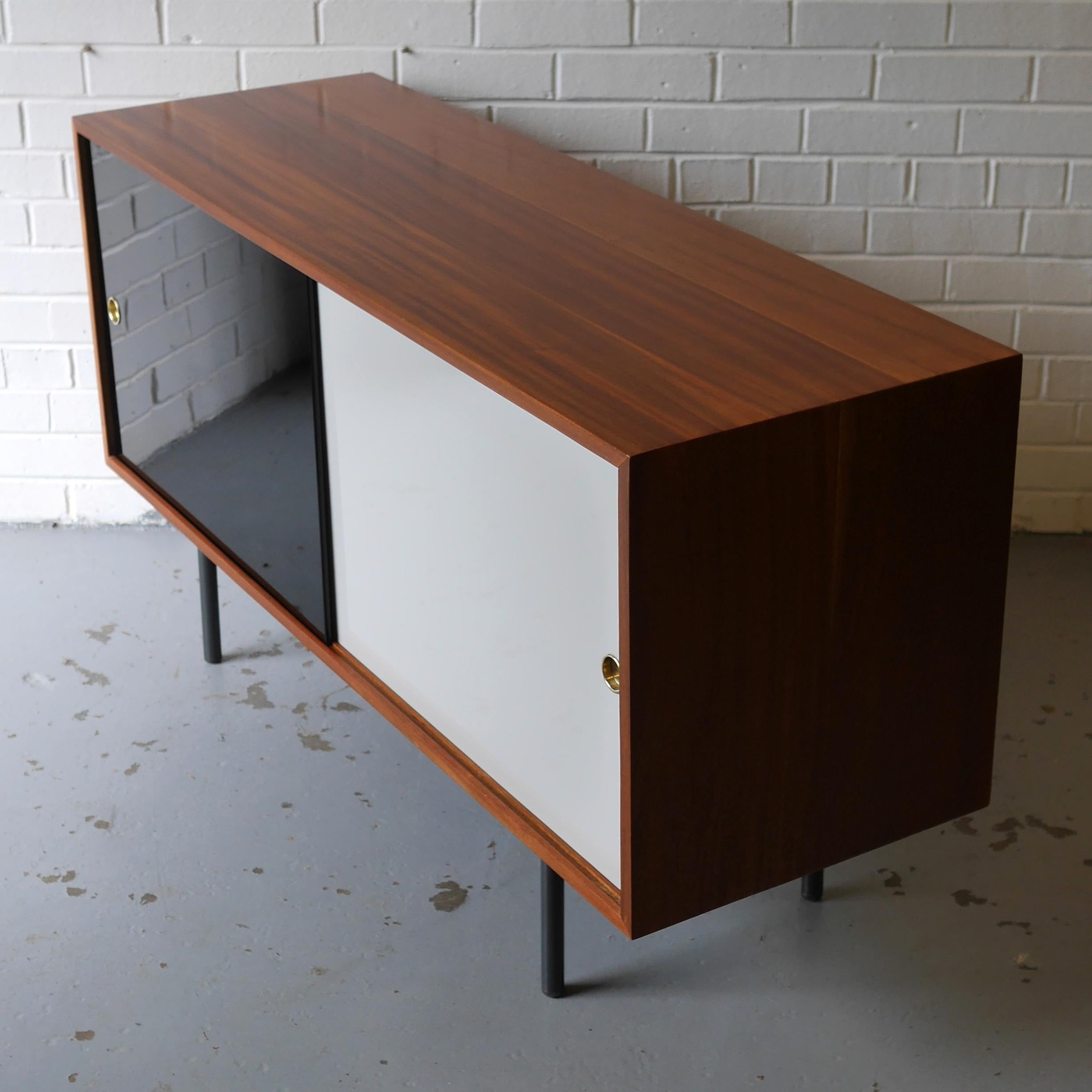 Mid-Century Modern Interplan Sideboard in Mahogany with Glass Doors by Robin Day for Hille