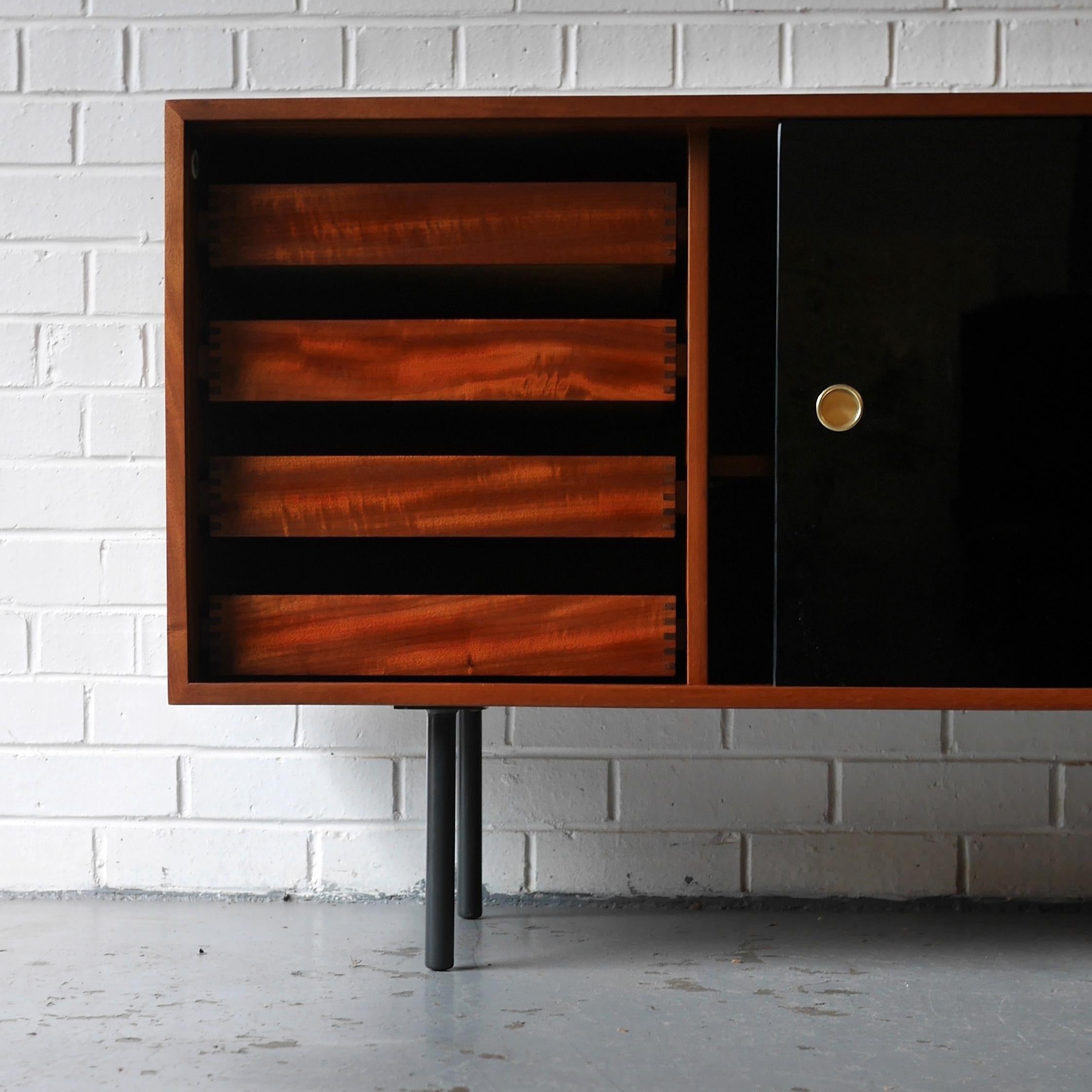 Mid-20th Century Interplan Sideboard in Mahogany with Glass Doors by Robin Day for Hille
