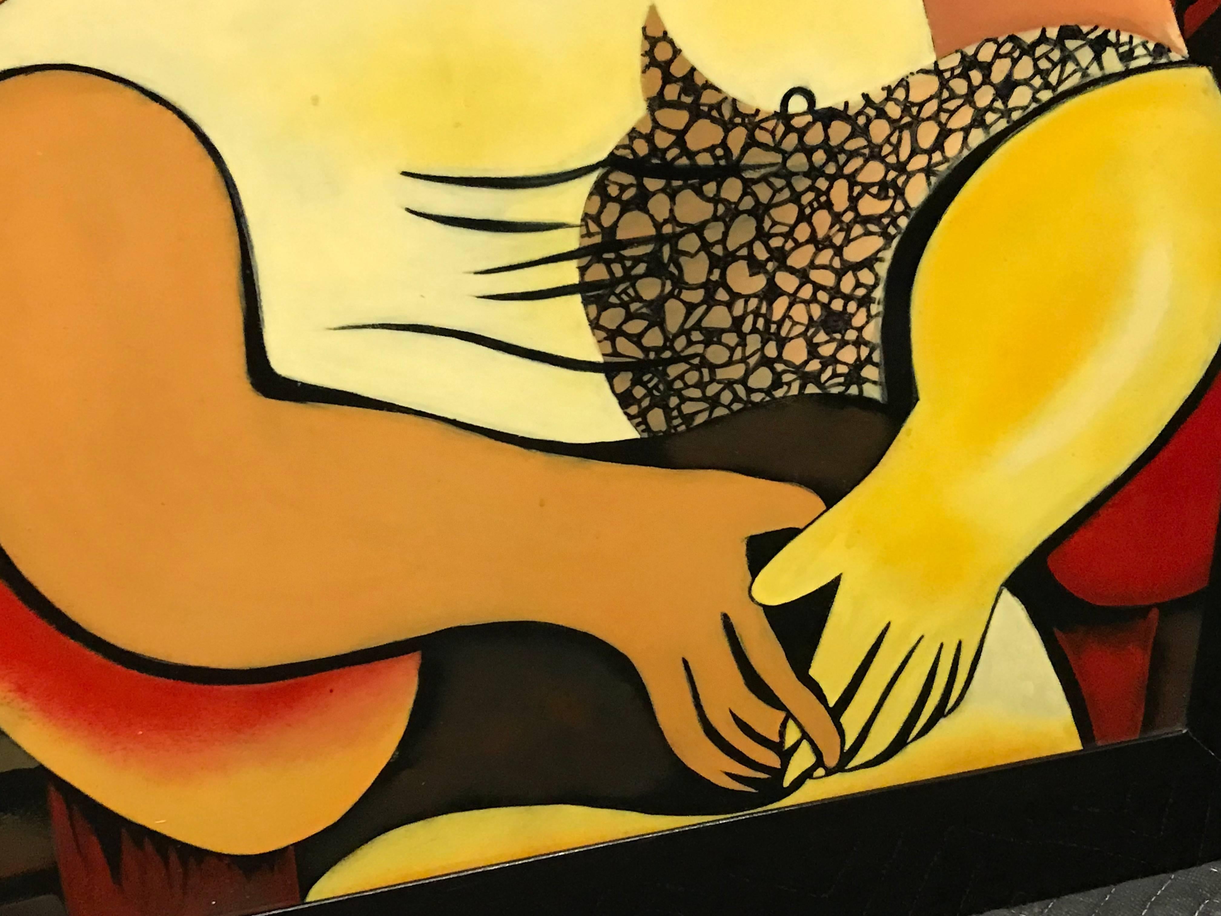 Interpretation in glänzendem Lack von Picassos Gemälde „Le Reve“ (20. Jahrhundert)