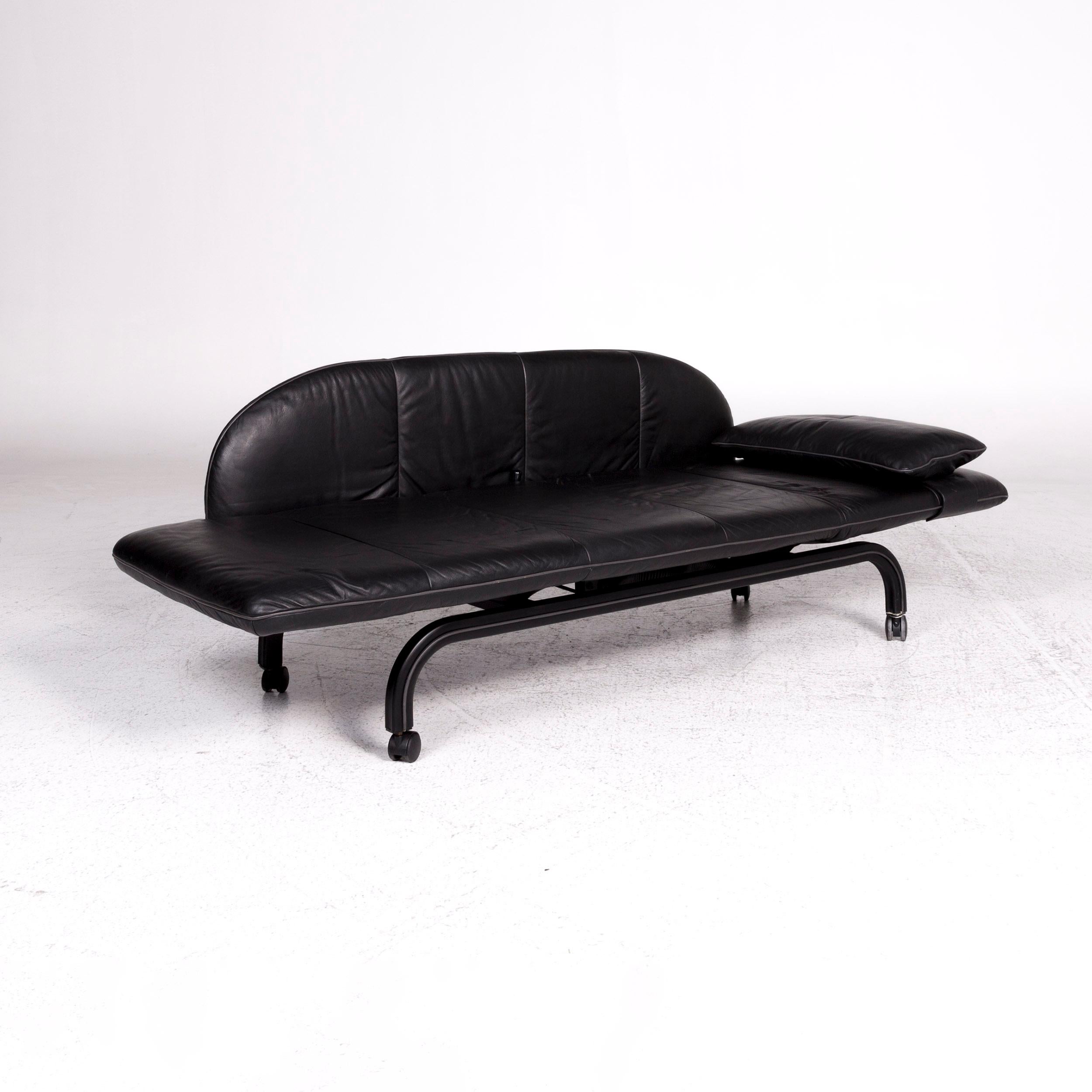 Contemporary Interprofil Beo Leather Lounger Black Relax
