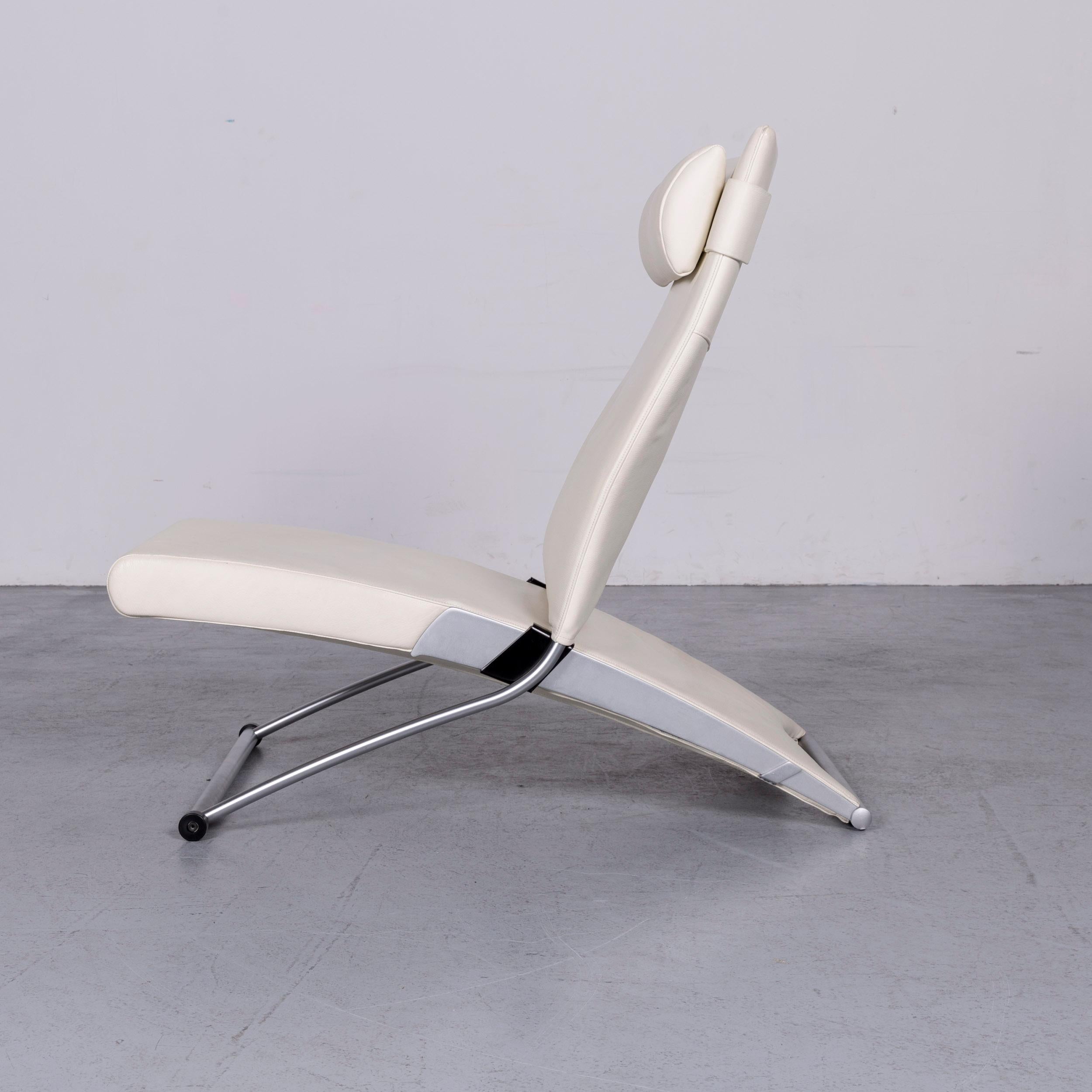 Interprofil X Chair Designer-Sessel aus cremefarbenem Leder von Joachim Nees Funktion 4