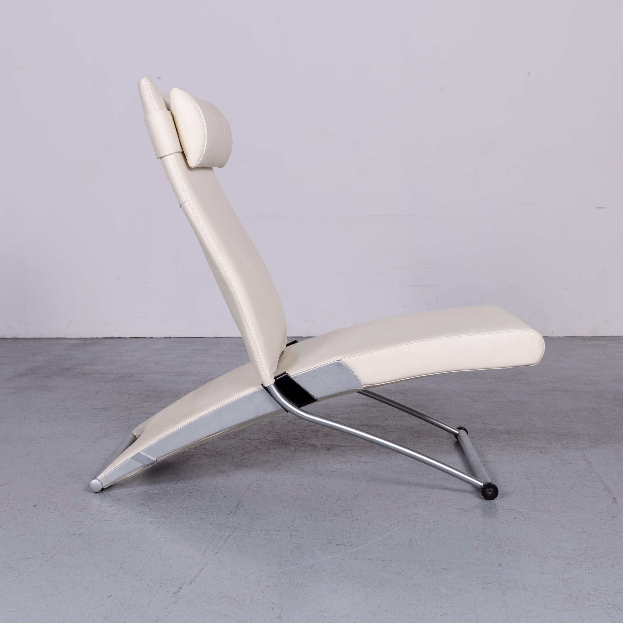 Interprofil X Chair Designer-Sessel aus cremefarbenem Leder von Joachim Nees Funktion 2