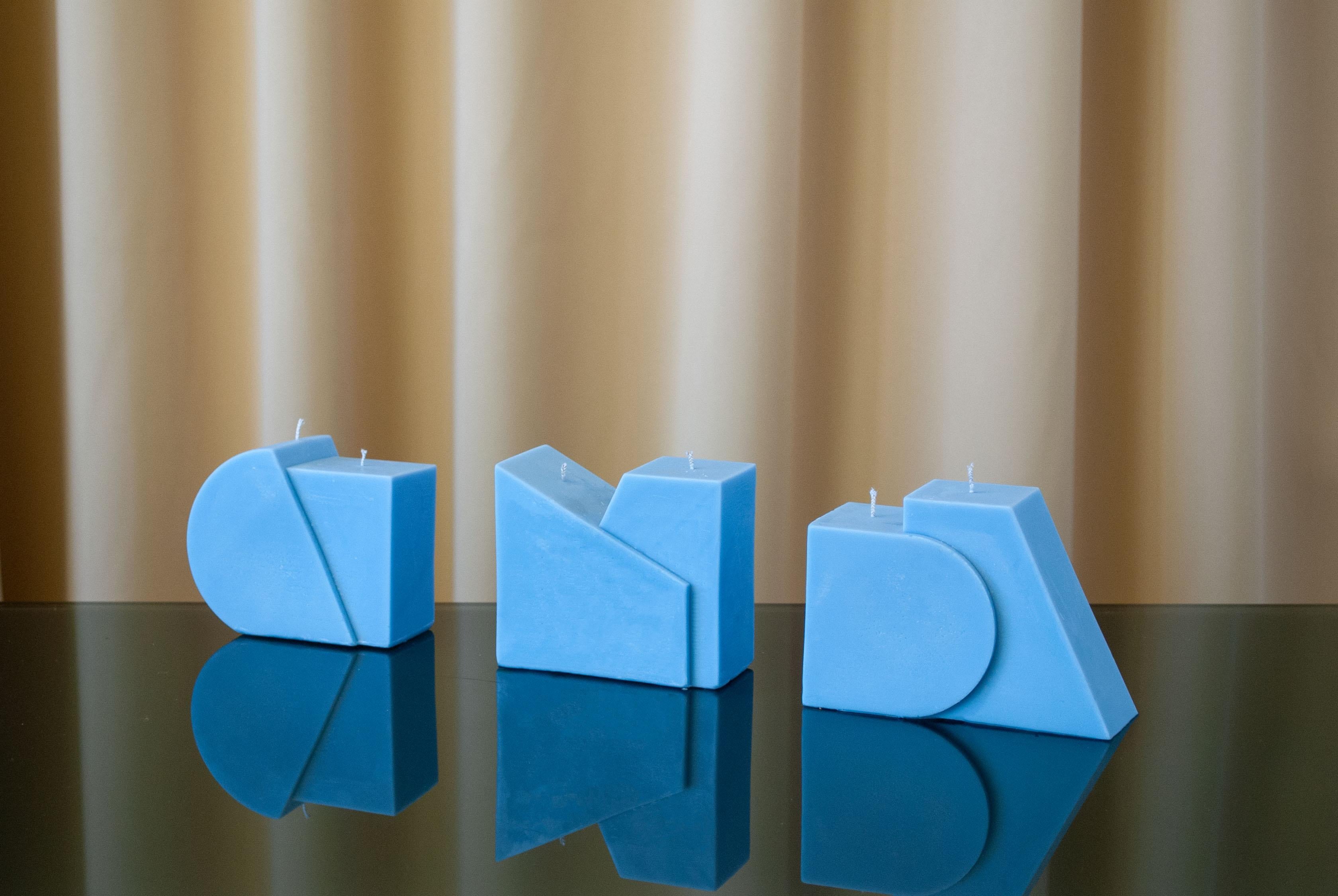 British Intersecting Candles, Shape I, Blue For Sale