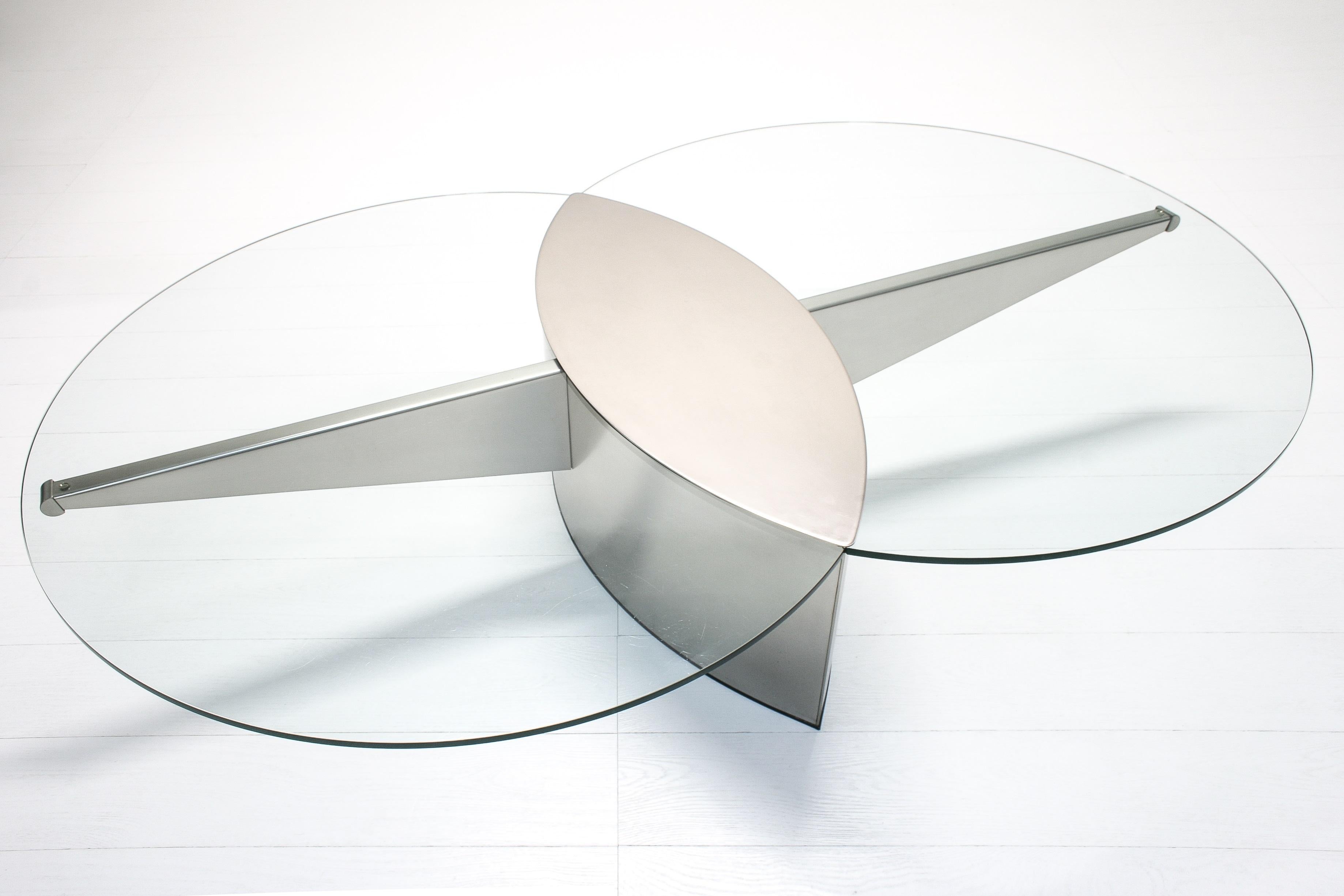 Post-Modern Intersecting Circles Coffee Table by Koenraad Dewulf for Belgo Chrom For Sale