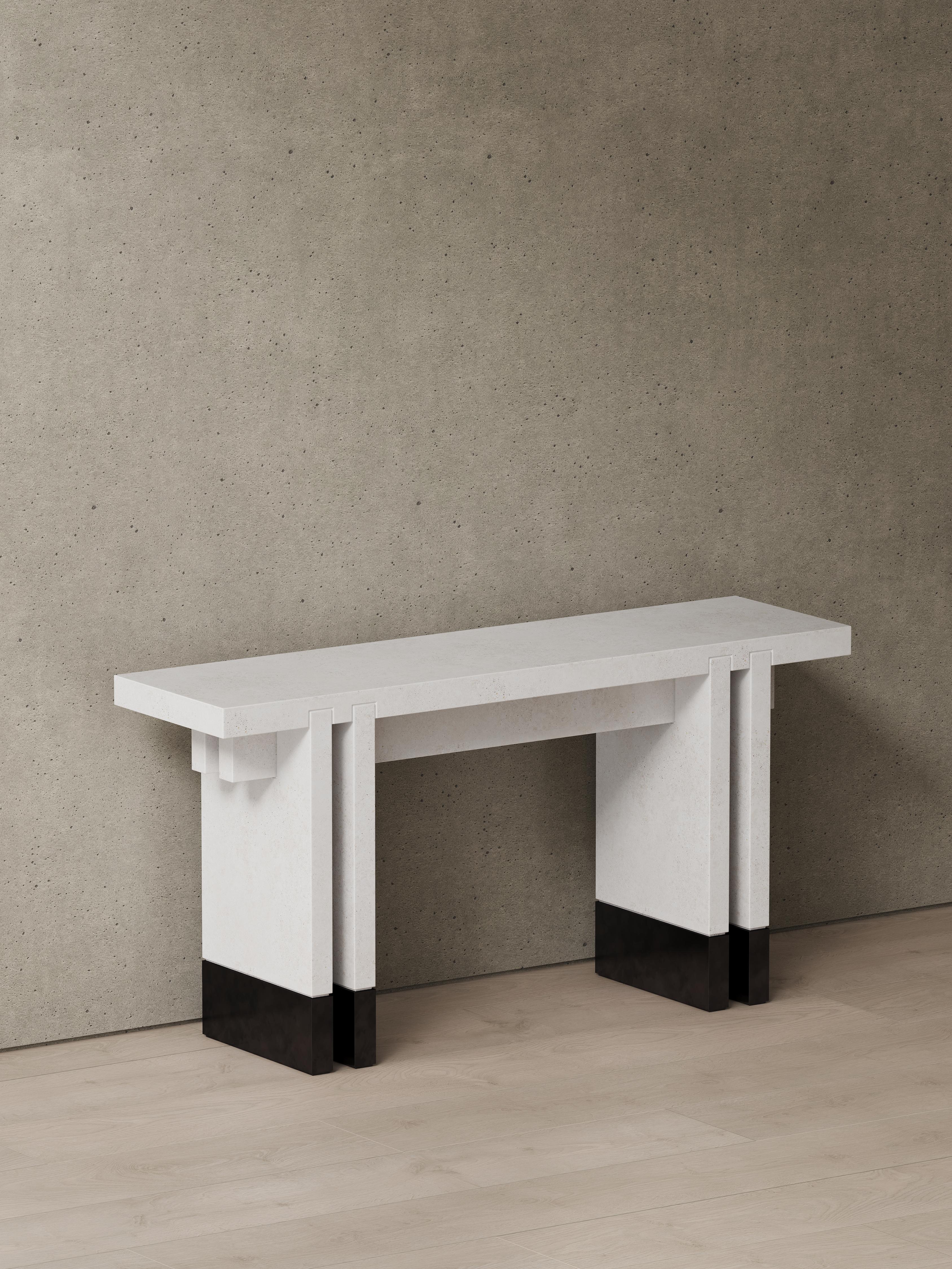 Drawing inspiration from Japanese minimalism, the Intersekt collection elevates its design with a harmonious blend of symmetrical and linear features. Its foundational material, Capri Limestone sourced from Spanish origins, imbues a light shade that