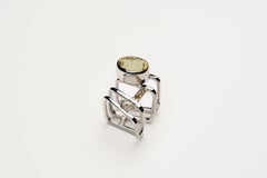 Interstice Ring in Sterling Silver 925 & 14K Gold Plated with Quartz by SAKRA