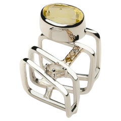 Interstice Ring in Sterling Silver 925 & 14K Gold Plated with Quartz by SAKRA