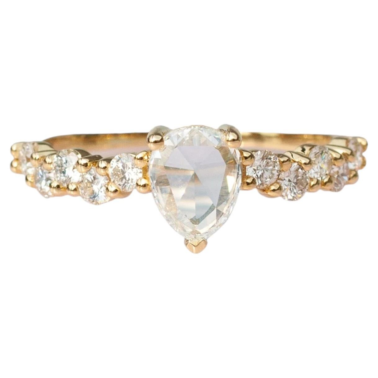 Intertwine Diamond Cluster Ring in 14K Gold by Anastassia Sel Jewelry For Sale
