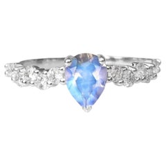 Intertwine Moonstone Ring in 14K White Gold by Anastassia Sel Jewelry