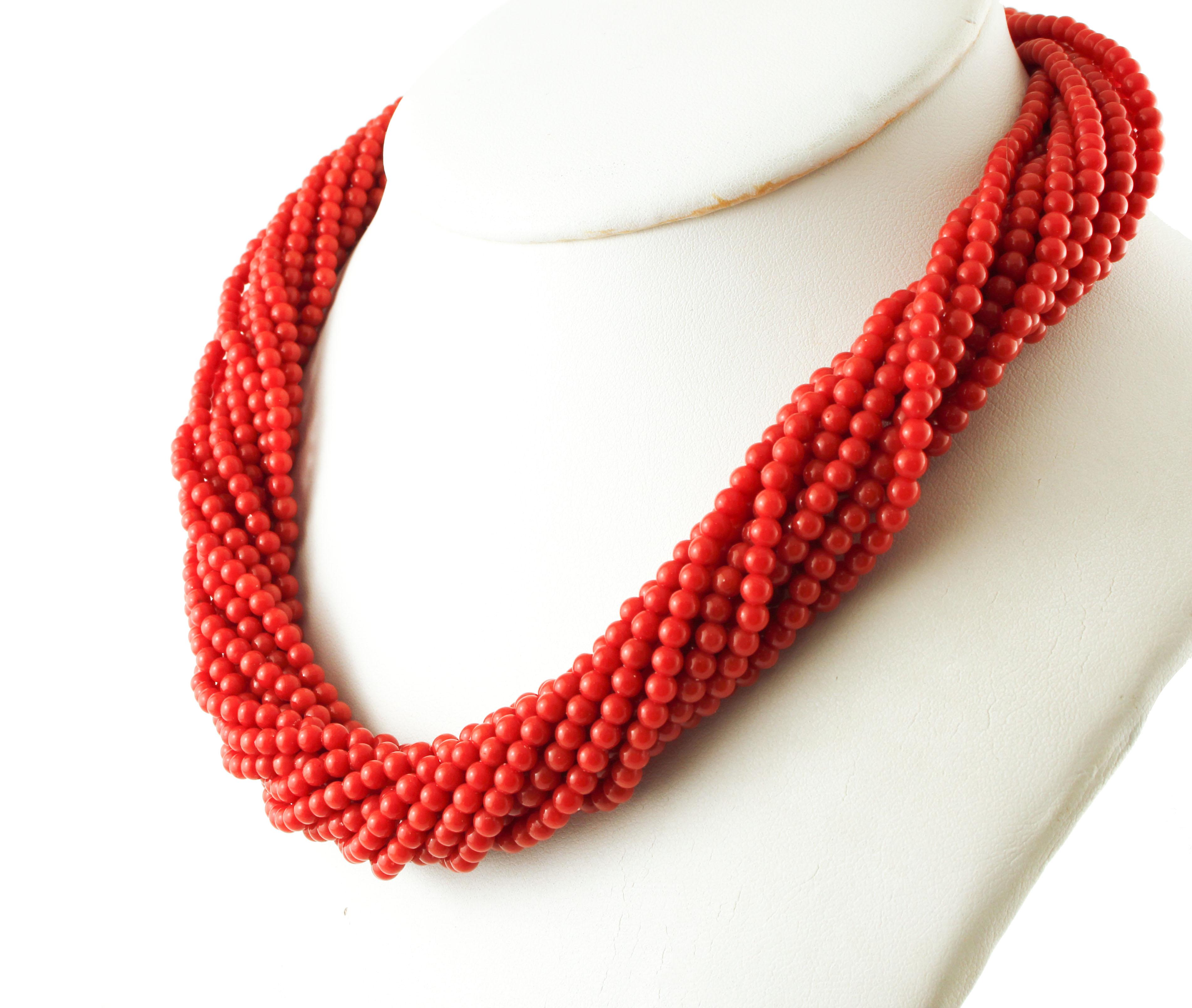 coral beaded necklace