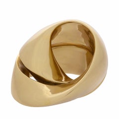 Intertwining Polished Bronze Sculpture