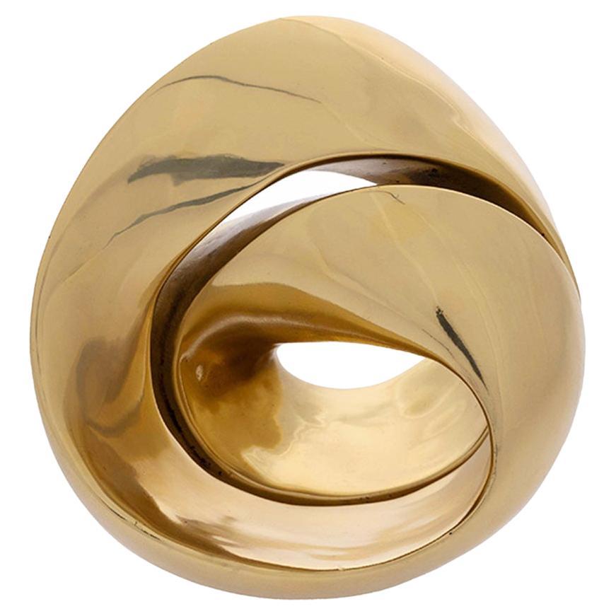 Intertwining Polished Bronze Sculpture