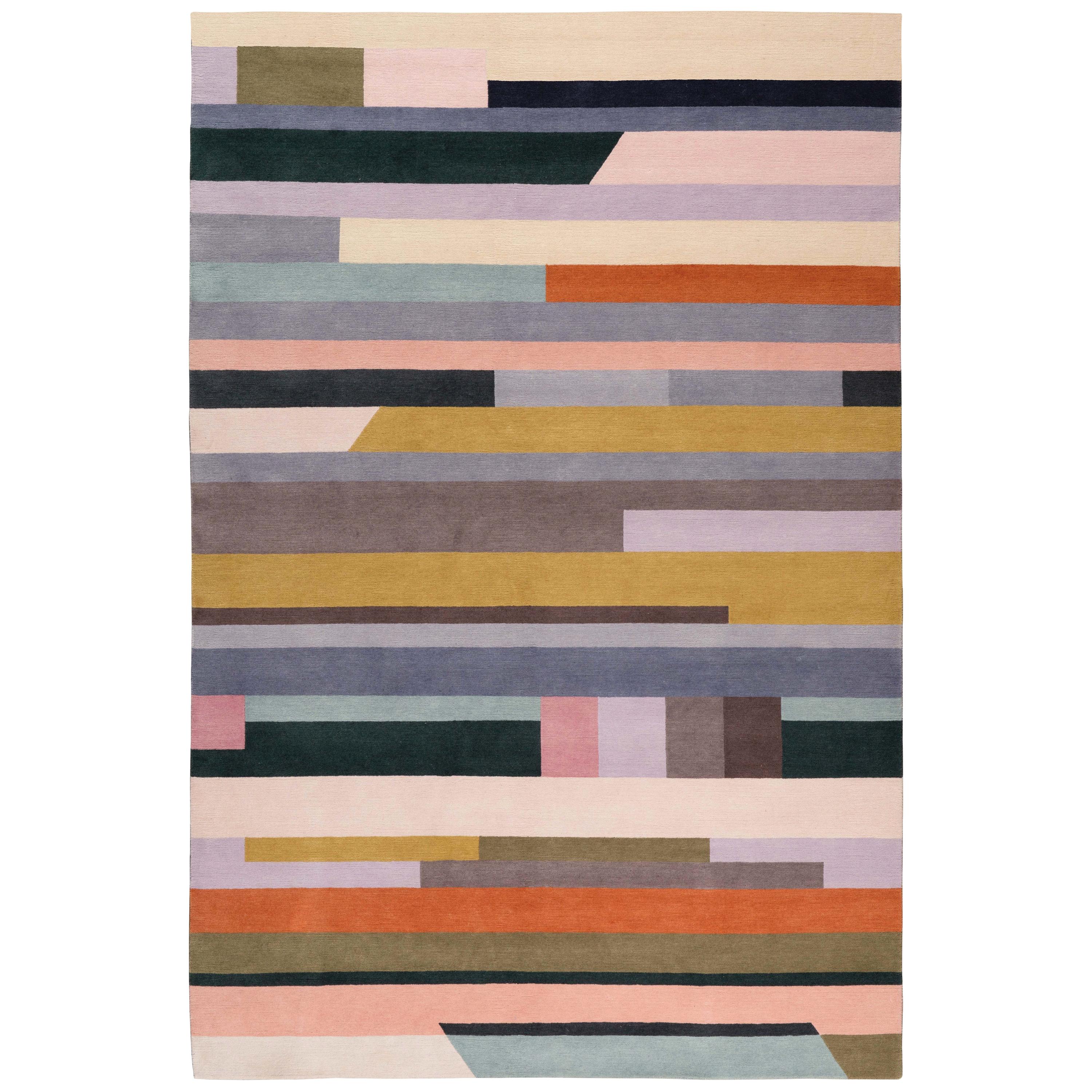 Handgeknüpfter 12'x9' großer Interval-Teppich aus Wolle von Paul Smith