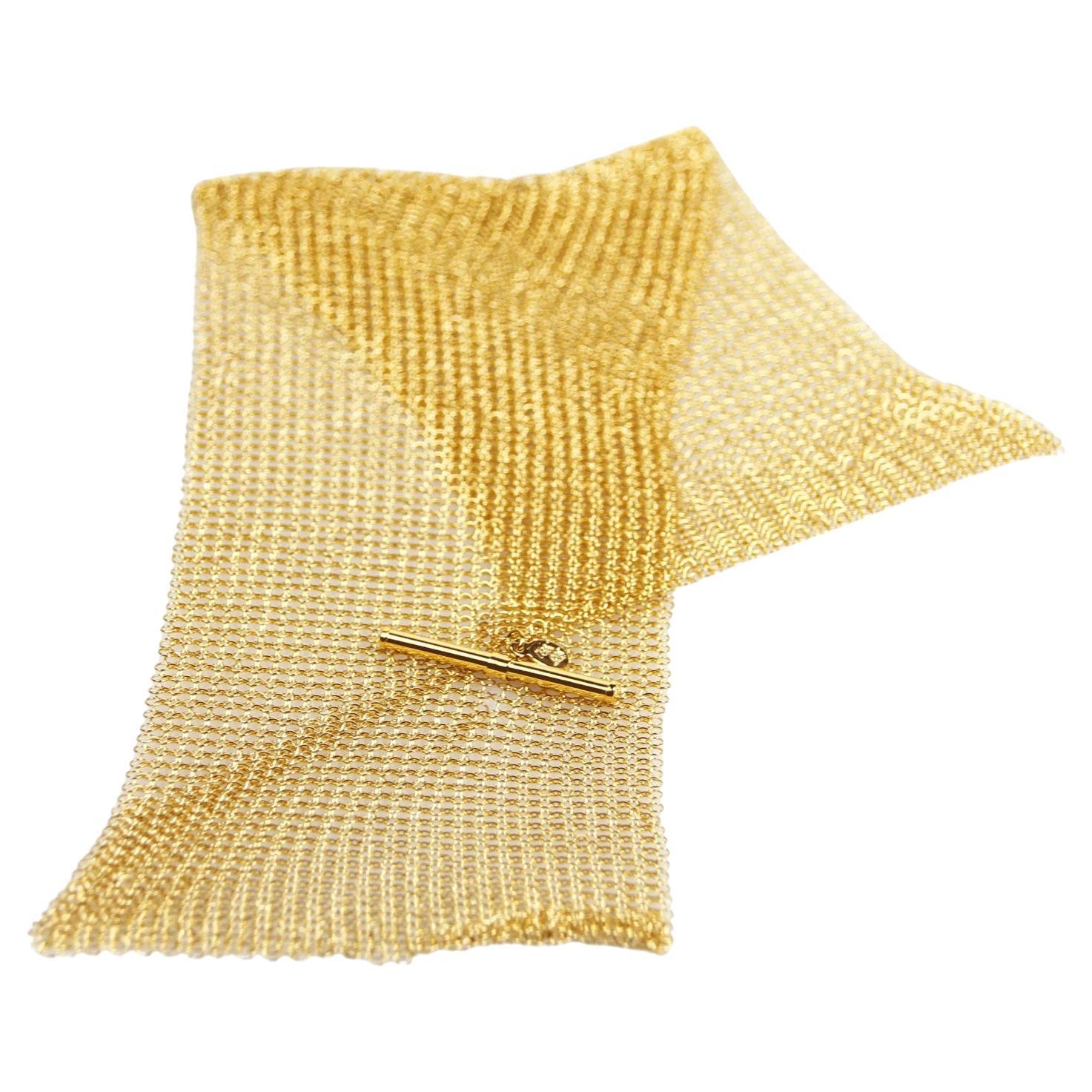 Interval Bracelet Fine Delicate Sculptural Mesh, Contemporary Moving & Malleable For Sale