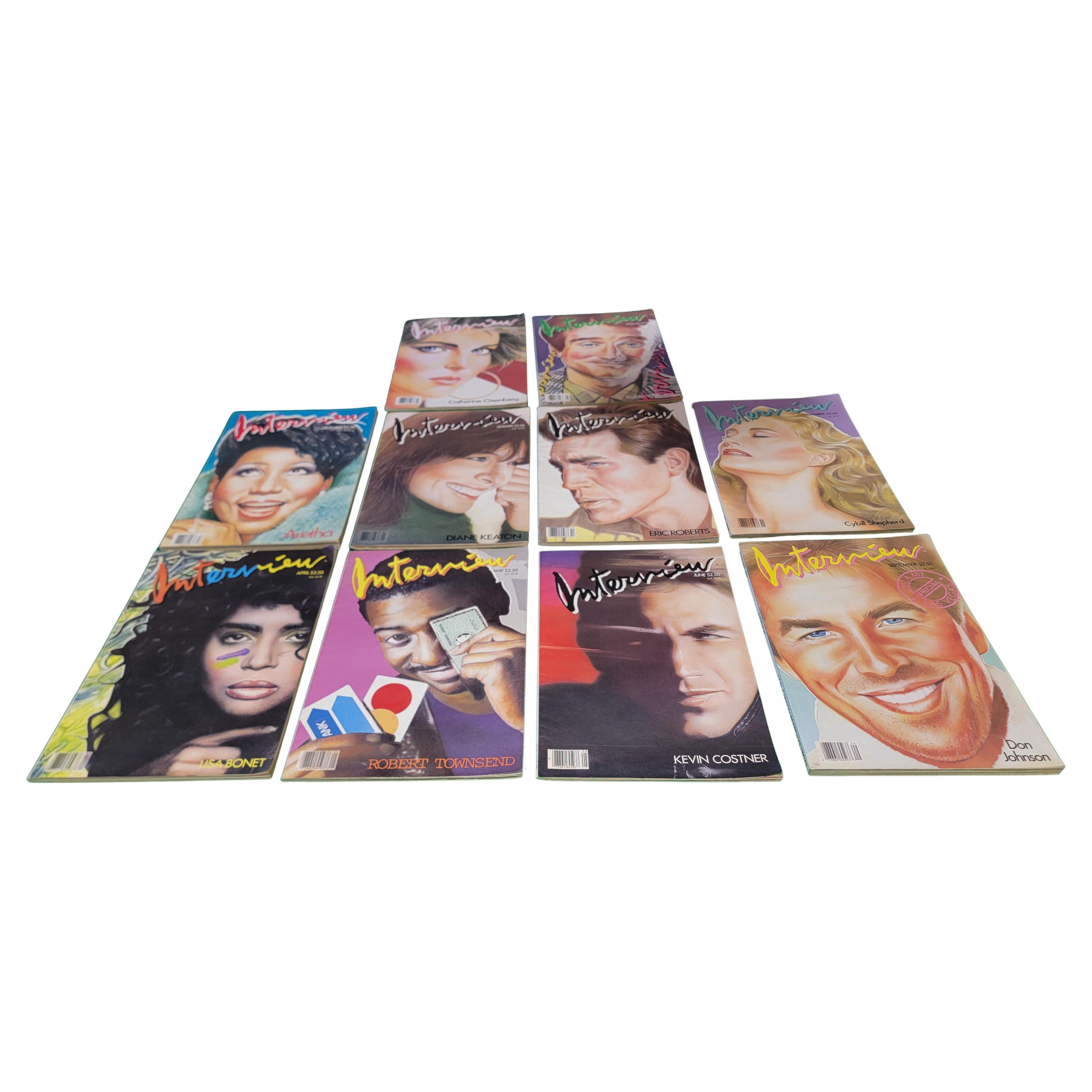Interview Magazine Collection 1980's 10 pieces Andy Warhol