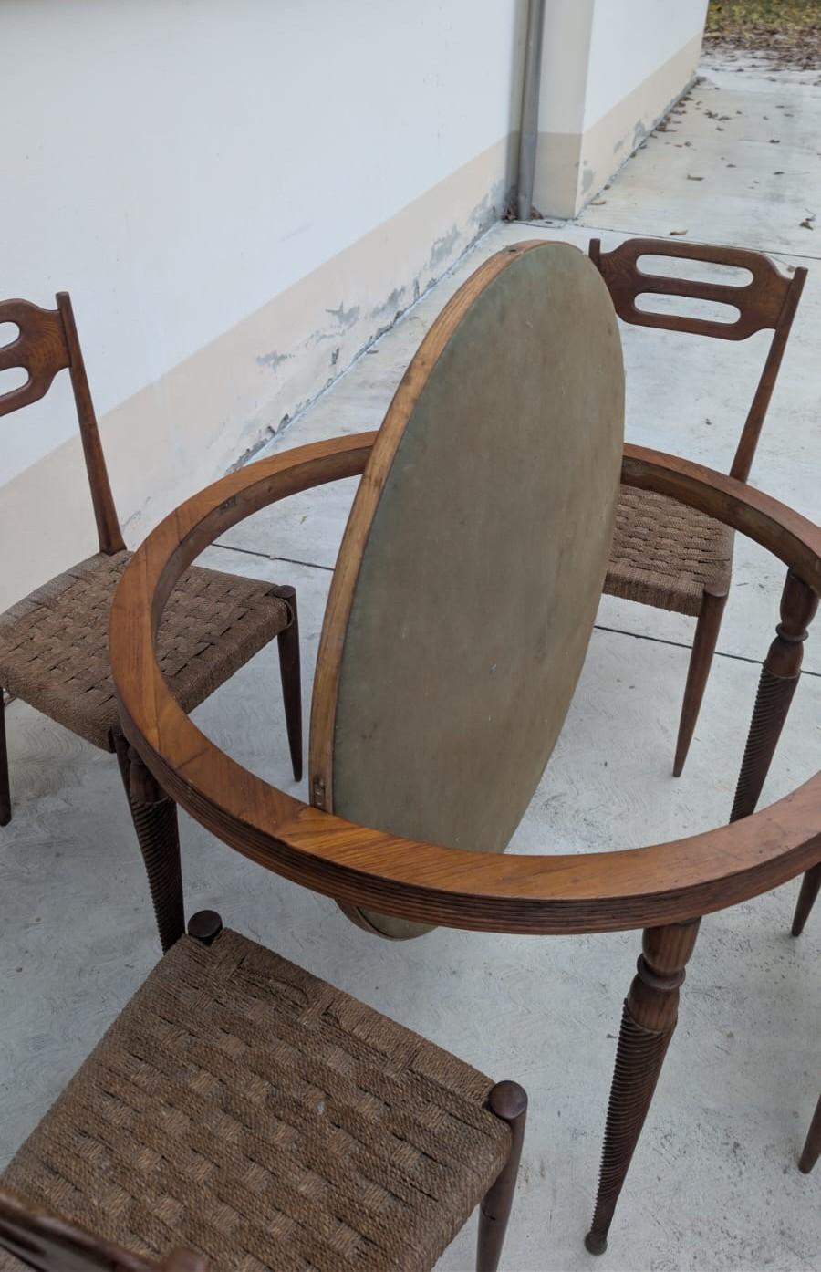 Ensemble rationaliste italien de l'entre-deux-guerres : Table et 4 chaises en vente 3