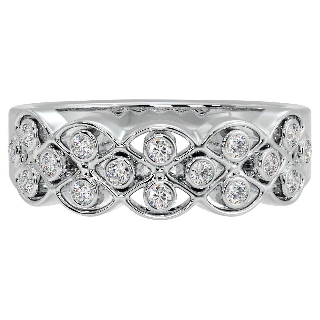 Interwined Round Moissanite Ring 925 Sterling Silver Women Promise Ring for Her