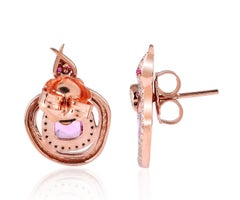 Pendientes Serpiente Entrelazada Zafiro Diamante Oro 18 Kilates