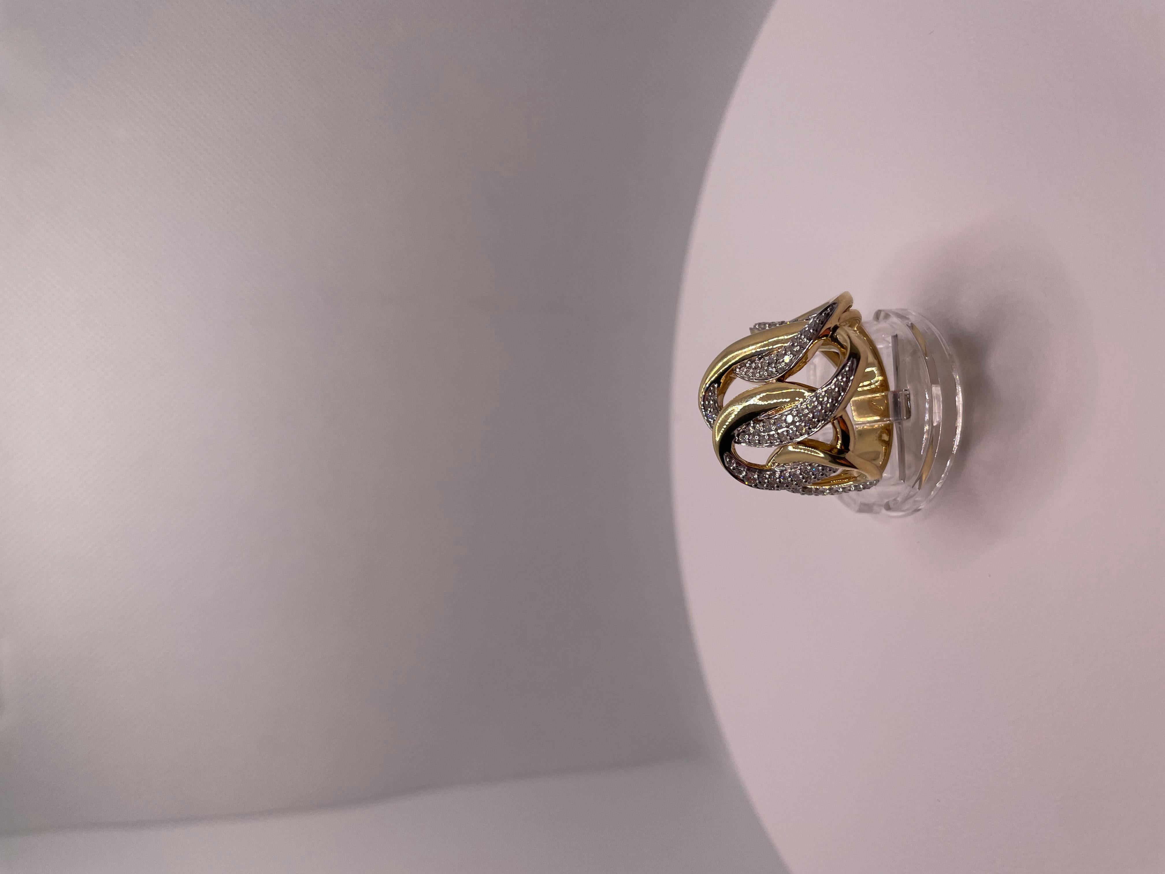 Verwobener Diamantring aus 18K Gelbgold im Angebot 5