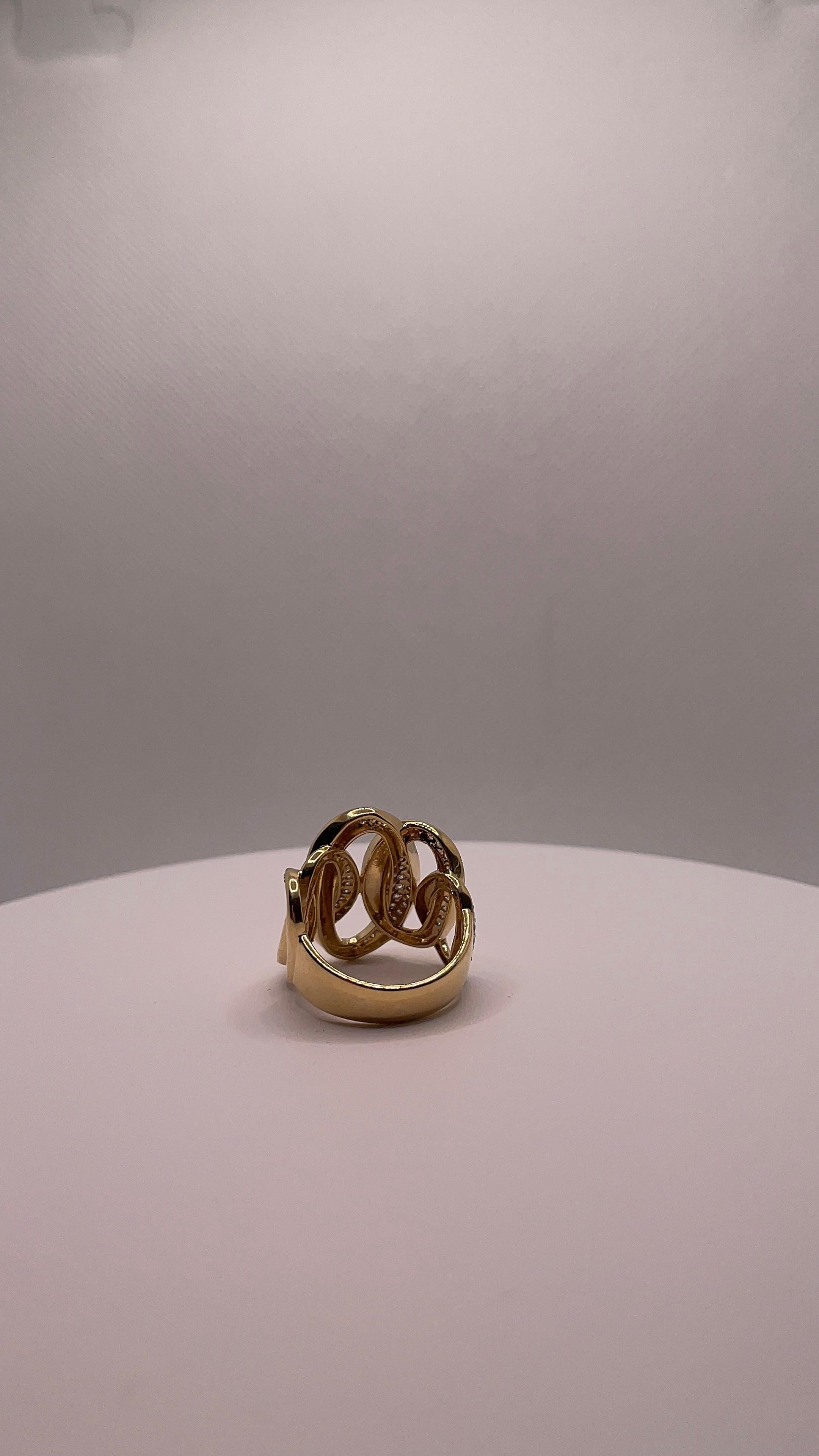 Verwobener Diamantring aus 18K Gelbgold im Angebot 6