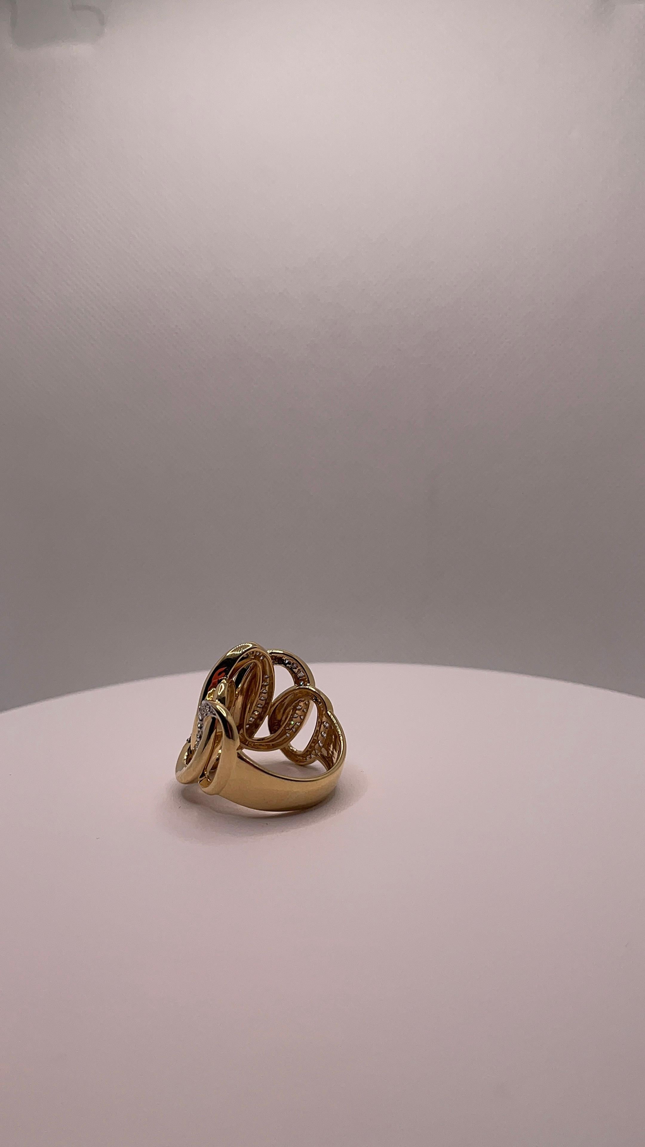 Verwobener Diamantring aus 18K Gelbgold im Angebot 7