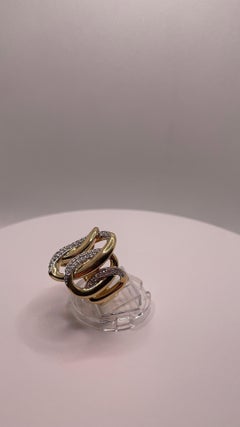 Bague à diamants entrelacés en or jaune 18K