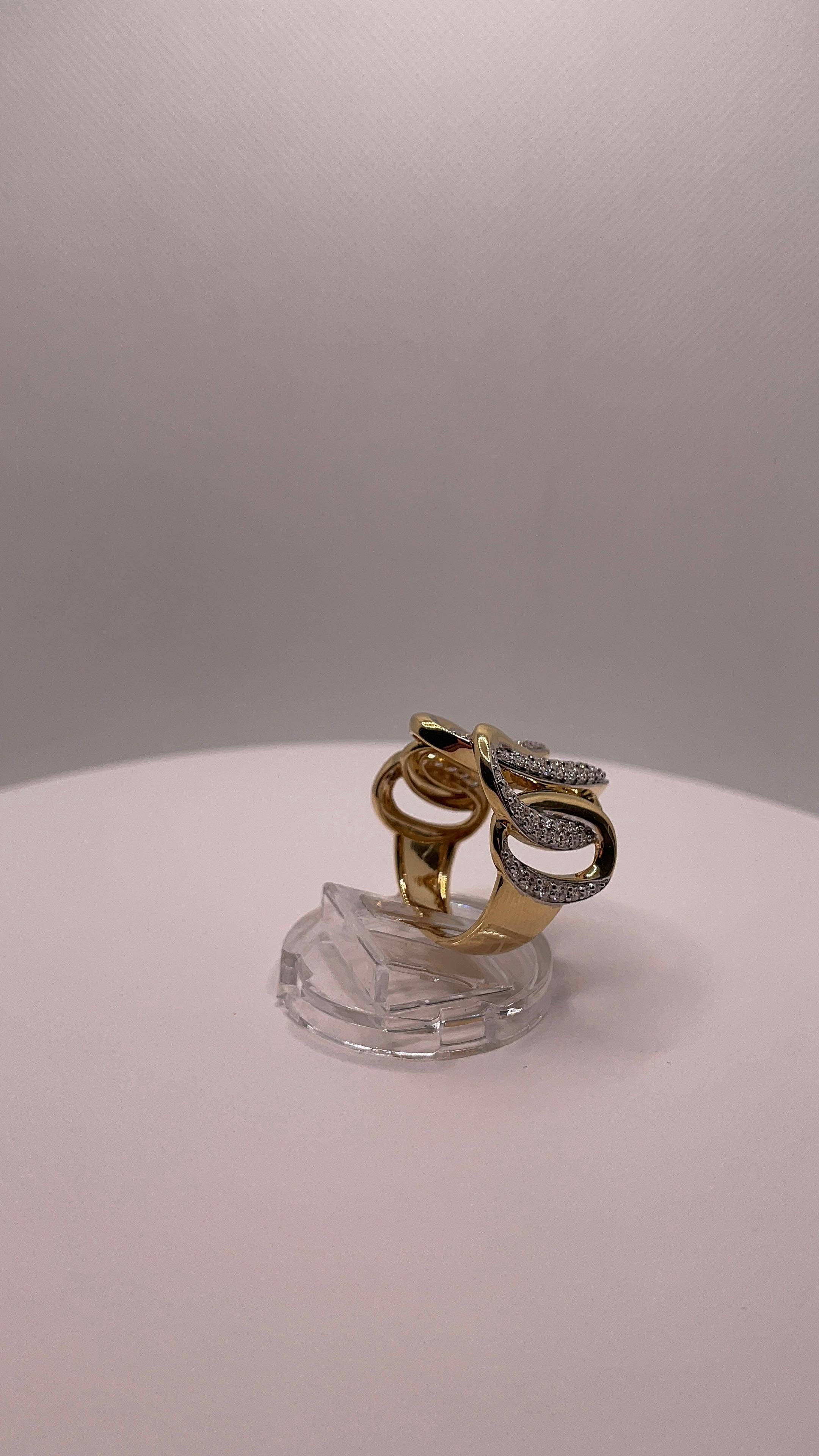 Verwobener Diamantring aus 18K Gelbgold im Angebot 1