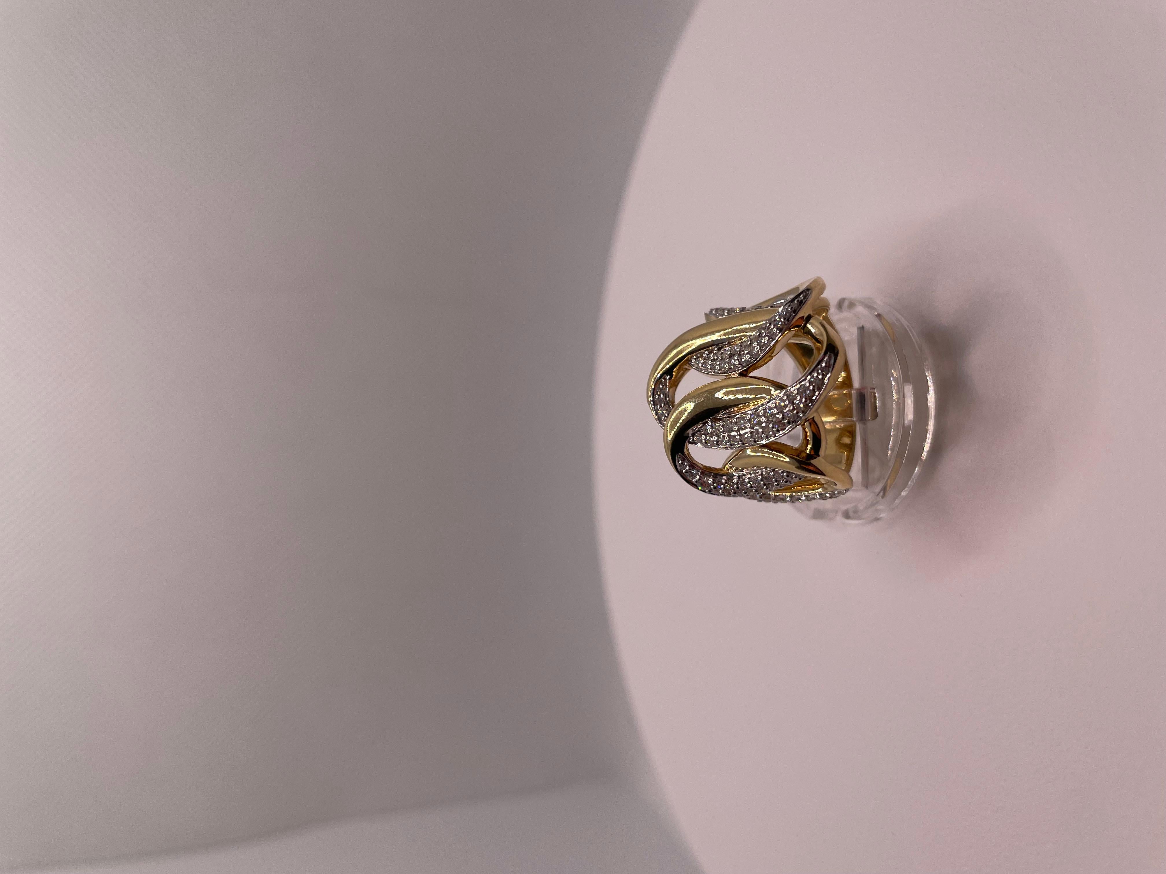 Verwobener Diamantring aus 18K Gelbgold im Angebot 2