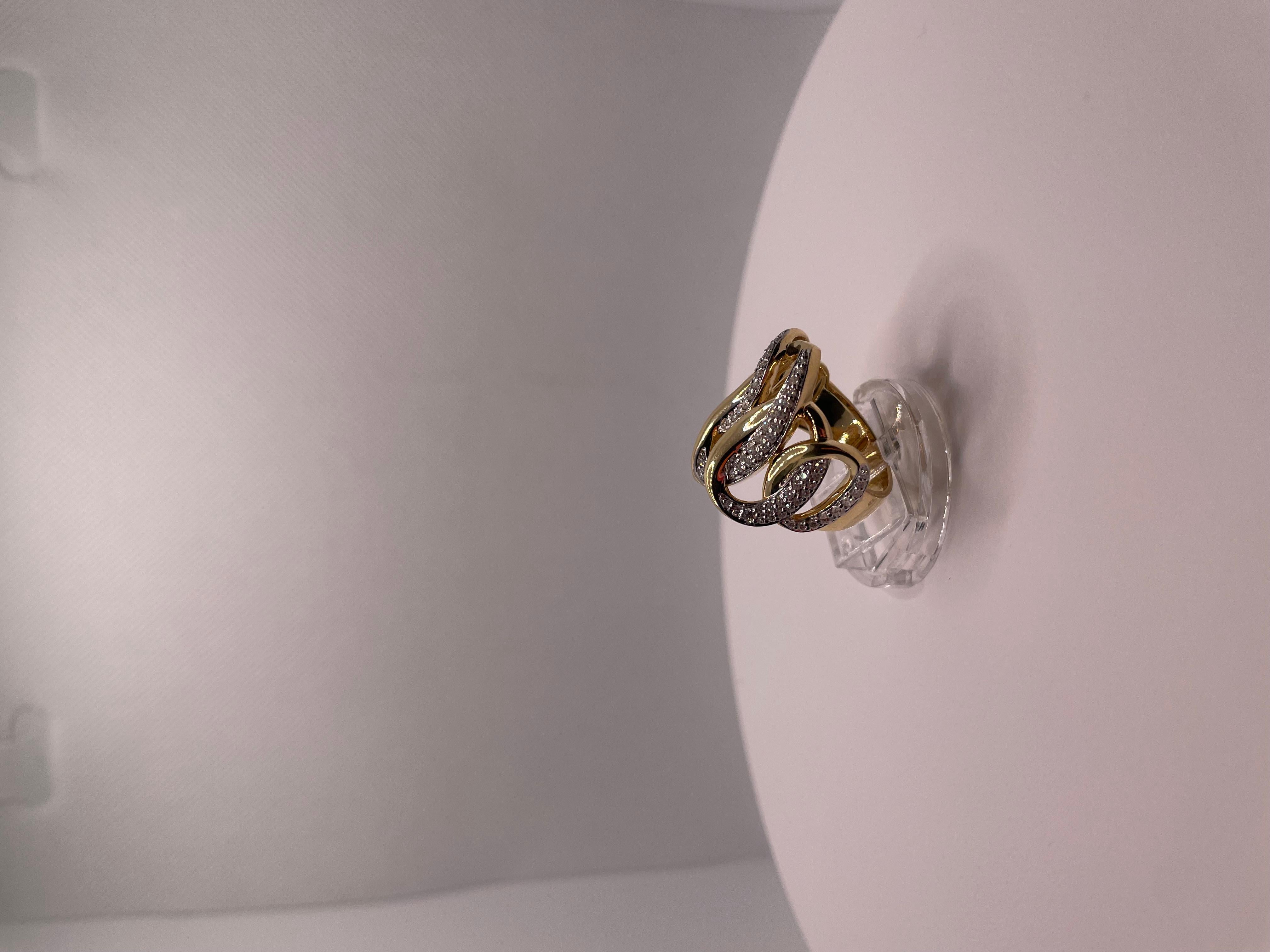 Verwobener Diamantring aus 18K Gelbgold im Angebot 3