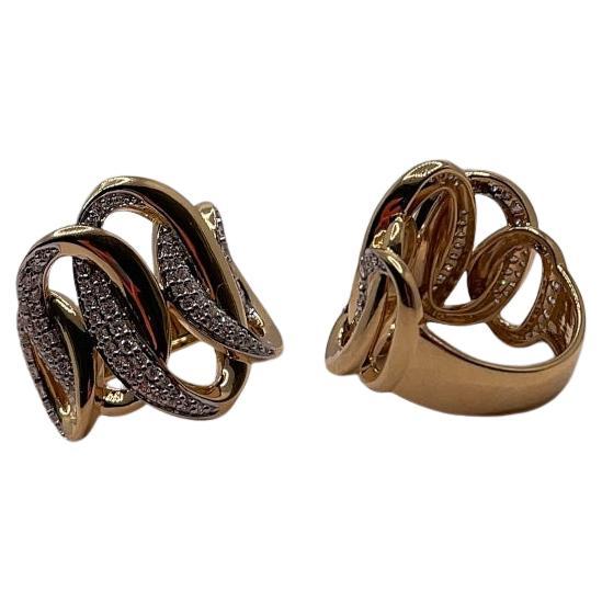 Verwobener Diamantring aus 18K Gelbgold im Angebot