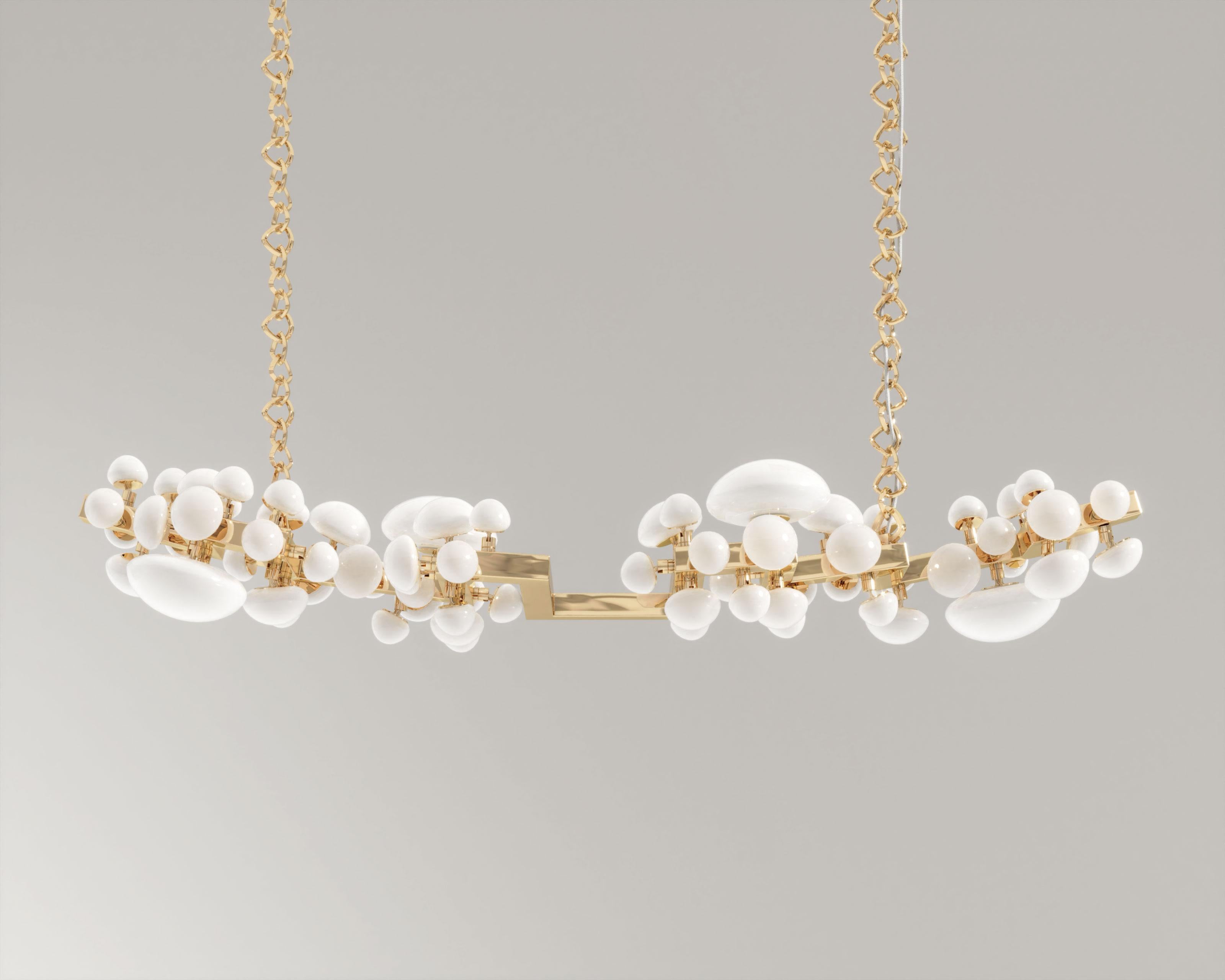 Intıma Horizontal Polished Bronze Chandelier
Intima Chancelier, where the elegance of the modern-day meets the wisdom of the one made to take you into nature’s embrace. This is no ordinary lamp. Select from three exquisite finishes: the classic look