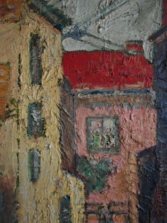 Intimate City Scene, oil on canvas by Branislava Modelska-Jovanovic, Yugoslavia