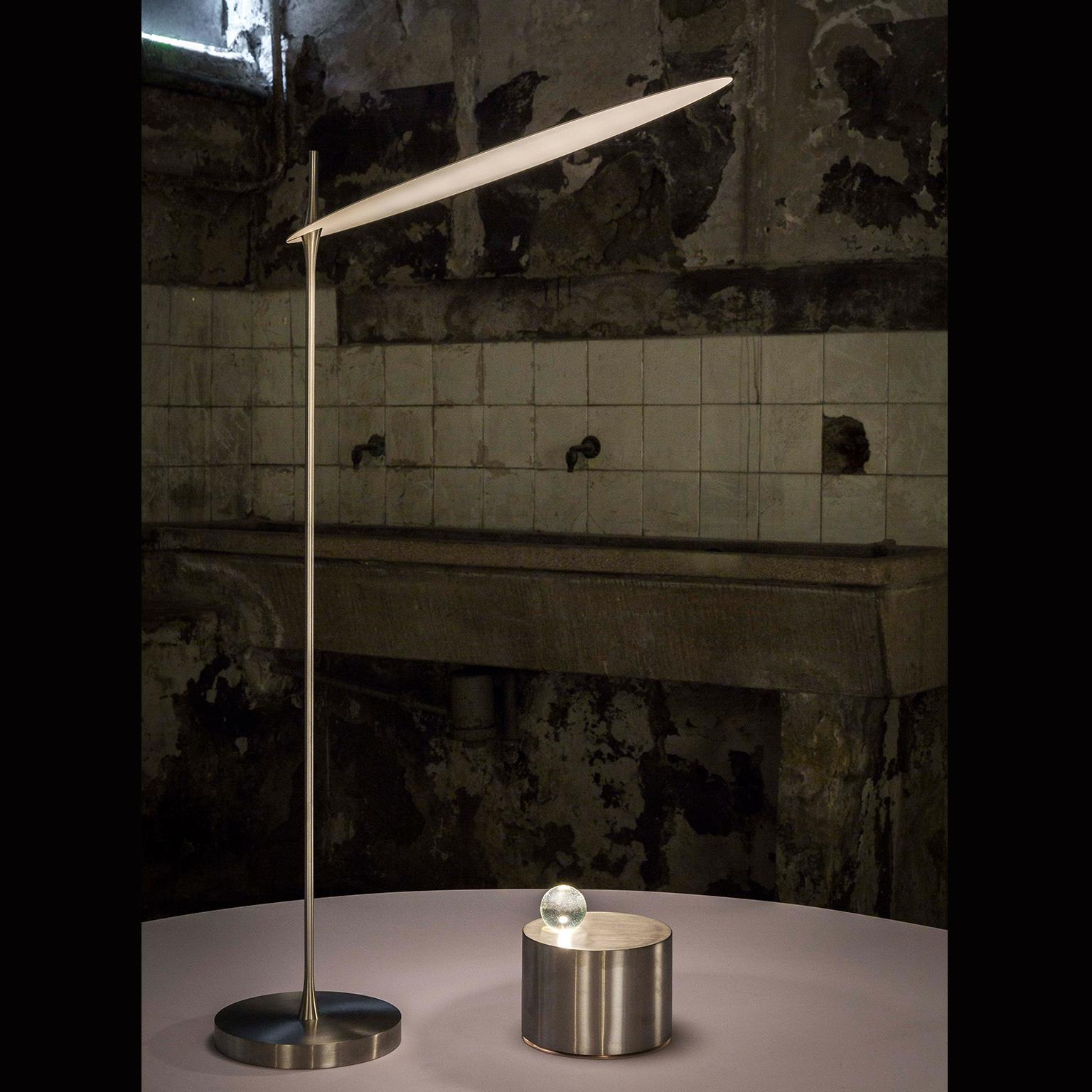 Italian Intimate Phenomena Satellite, Steel and Plexiglass Floor Lamp For Sale