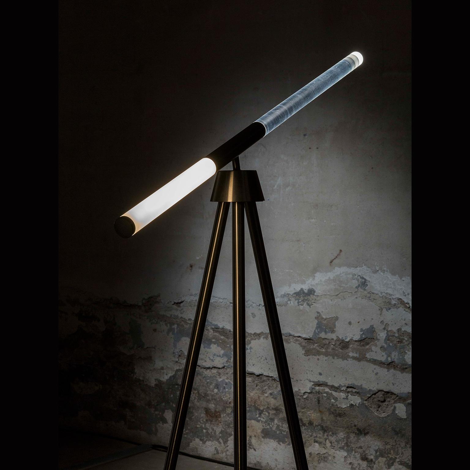 Intimate Phenomena Television, Steel and Plexiglass Floor Lamp In New Condition For Sale In Roma, IT