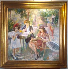 Intimity, Edoardo Gordigiani Impressionism 20th Century Oil Italian Painting