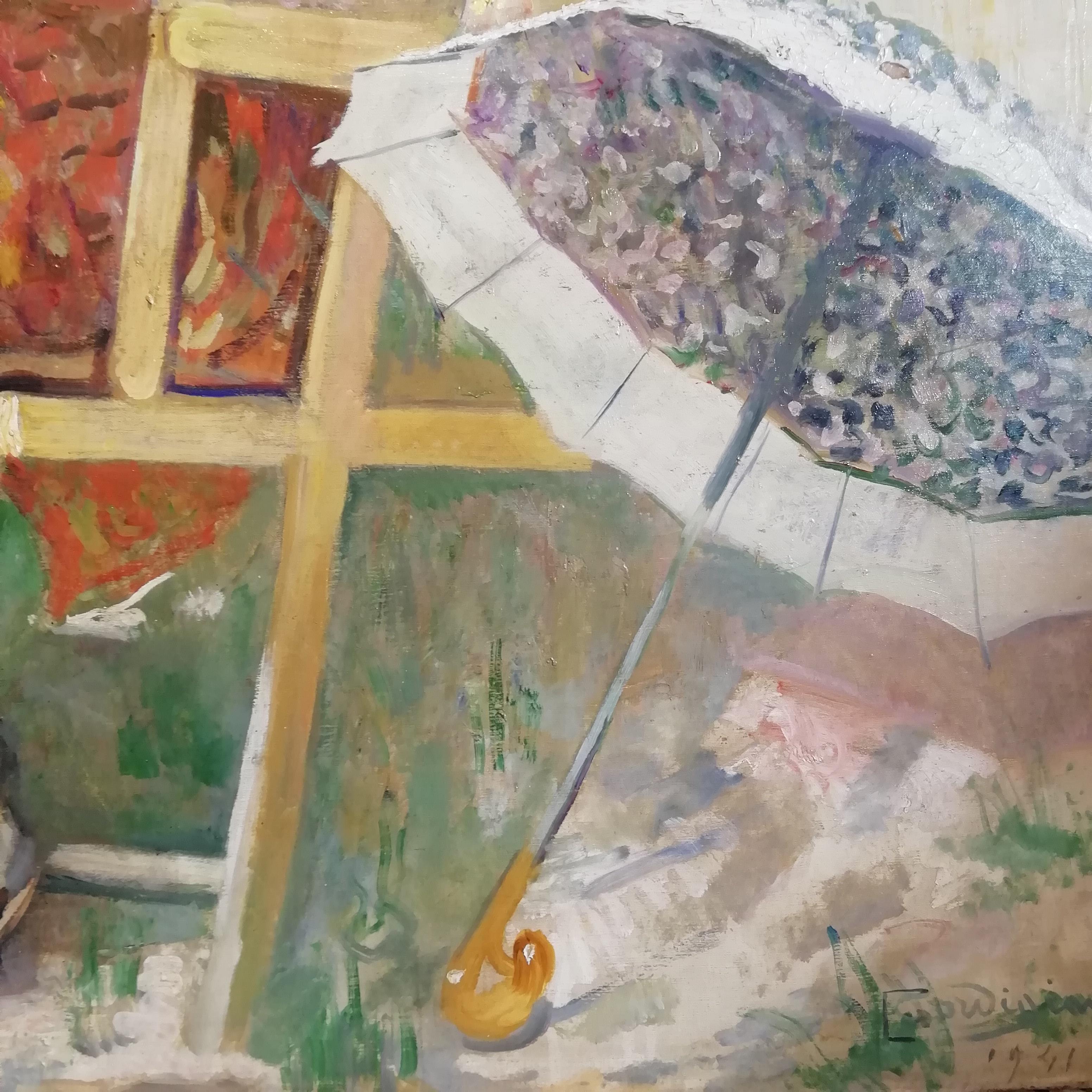 Canvas Intimity, Edoardo Gordigiani Impressionism 20th Century Oil Italian Painting