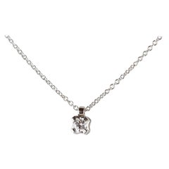 Intini Diamond Brilliant Solitaire 0.2 Carat Pendant White Gold Chain Necklace
