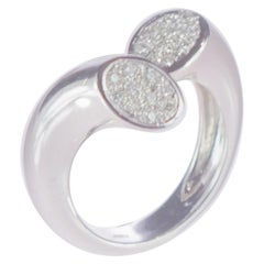 Intini Jewels 0.24 Carat Diamond Round Brilliant 18 Karat White Gold Bypass Ring