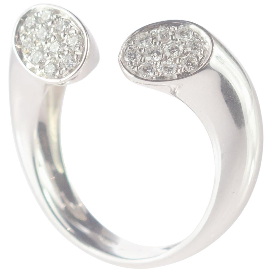 18 Karat Weißgold Bypass-Ring mit 0,29 Karat rundem Diamanten vontini Jewels