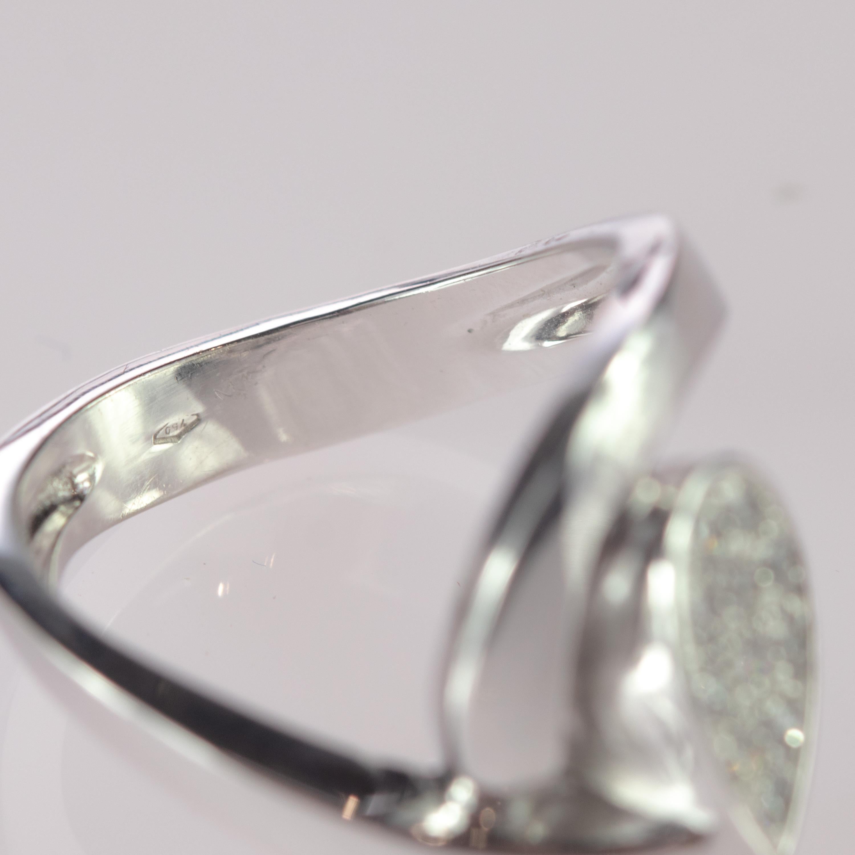 tini Jewels 0,32 Karat Diamant Tropfen-Ring aus 18 Karat Weißgold mit Bypass im Angebot 6