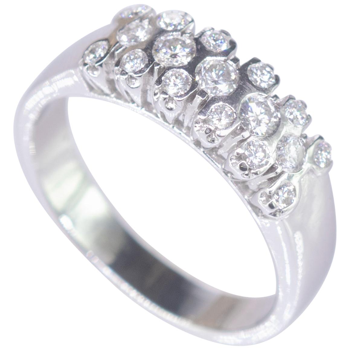Intini Jewels Bague cocktail en or 18 carats avec grappe de diamants 0,55 carat