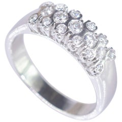 Intini Jewels 0.55 Carat Diamond 18 Karat Gold Cluster Band Cocktail Ring