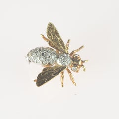 Intini Jewels 0.63 Diamond Mosquito Bee 18 Karat Gold Diamond Pin Insect Brooch