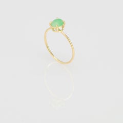 Intini Jewels 0.7 Carat Jade 18 Karat Yellow Gold Solitaire Cocktail Oval Ring