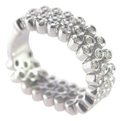 Intini Jewels 0.85 Carat Natural Diamond 18 Karat White Gold Flexible Band Ring